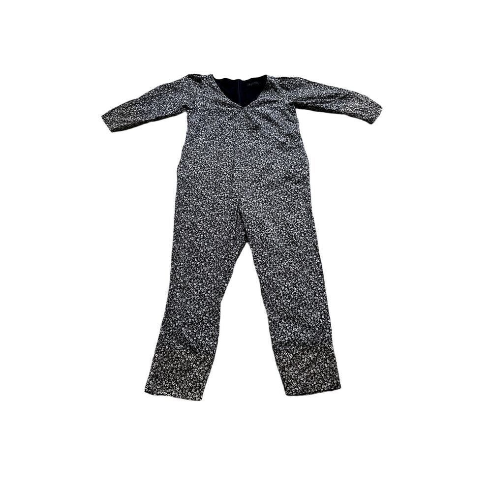 HATCH Women's Maternity Cotton Ditsy Floral Long Sleeve Jumpsuit Black Size 2